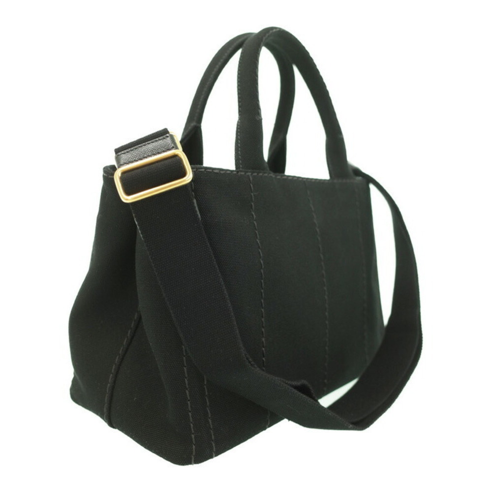 Prada handbag top 2way Canapa canvas Tote handles Black
